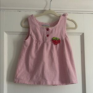 Mayoral Pink Polka Dot top with Strawberry Patch
